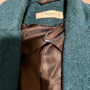Long blue/Greenish coat from Mango